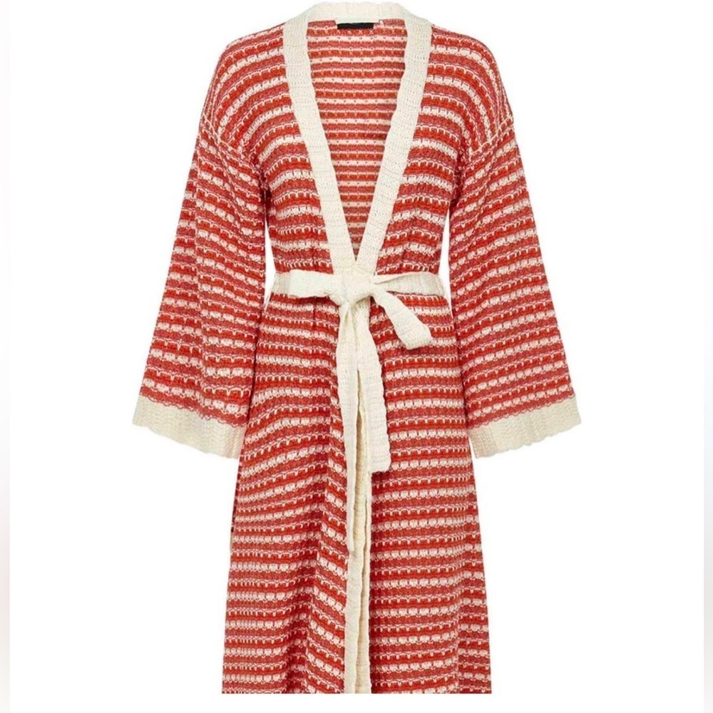 Alanui Women's wrap Size Small/medium 100% cotton open weave Cardigan - Picture 3 of 9